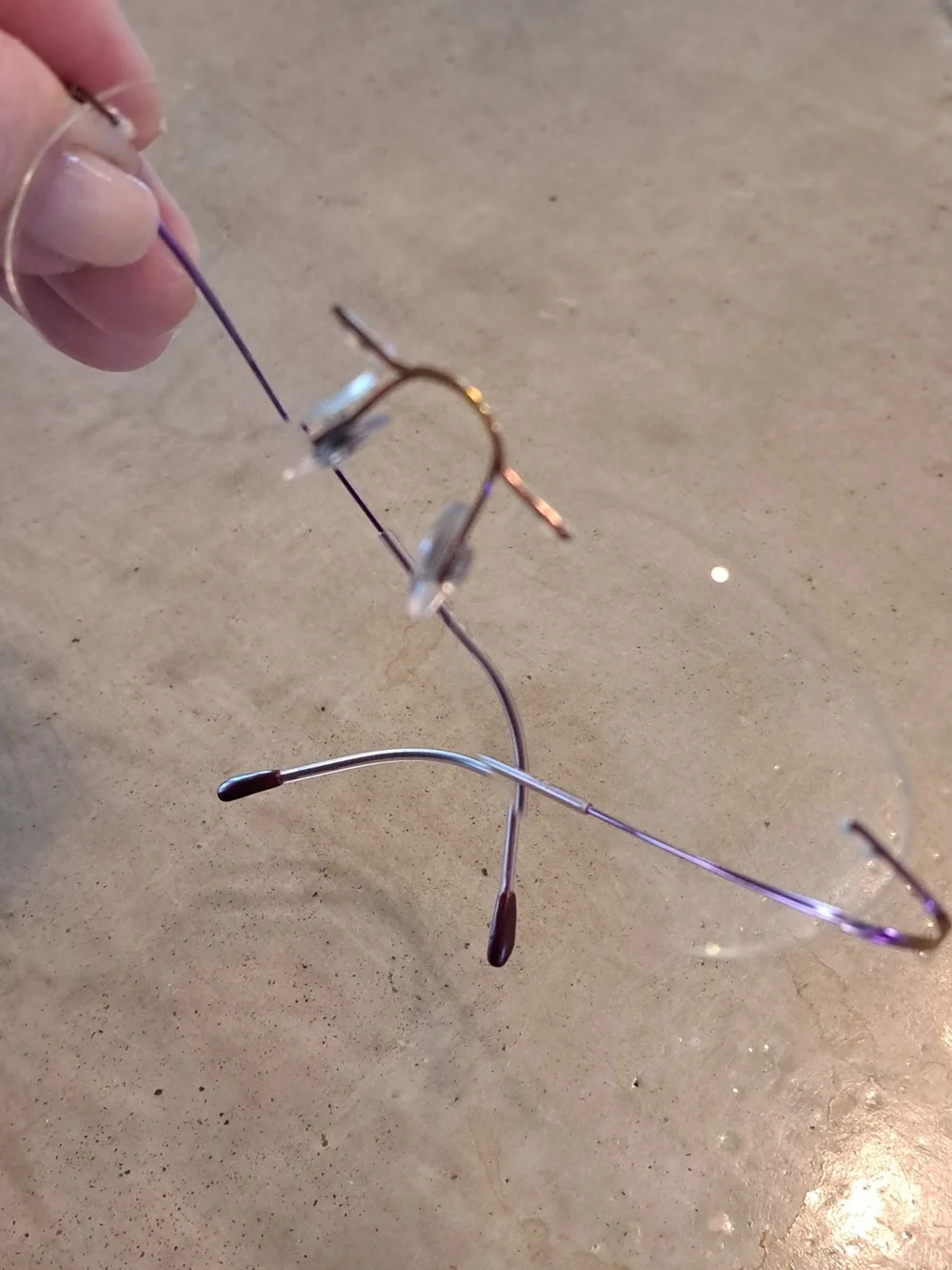 Silhouette 7395 17-49 Titanium rimless eyeglasses. Rose/gold. New Condition. - Picture 3 of 9